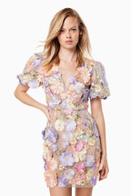 Follow the Summer 3D Floral Embroidered Mini Dress