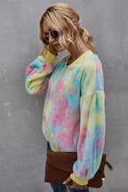 Autumn Ready Tie-Dye Fluffy Jacket