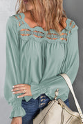 Romance-Inspired History Crochet Long Sleeve Top