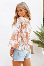 Radiance And A Breeze Print Smocked Top