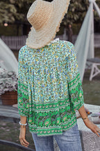 Summer Escape Lace Boho Print Top