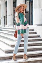 By Your Side Striped Button Knit Sweater
