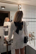 Glow For Tonight Sequin Tie-Back Mini Dress