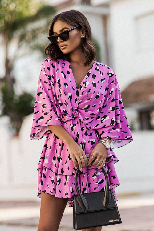 Bring Your Affection Print Layered Mini Dress