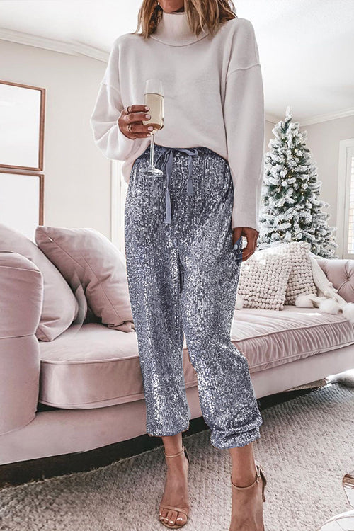Festive Ready Golden Sequin Pants