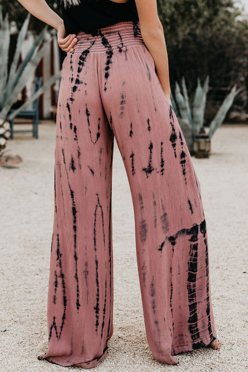 Taking a Vacation Wide Leg Smocked Pants