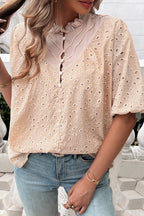Ready For Today Lace Short Sleeve Top