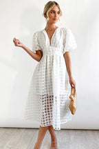 Garden Of Love Story Puff Sleeve Midi Dress - 9 Colors