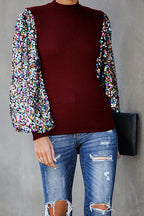 Festive Ready Colorful Sequins Knit Top