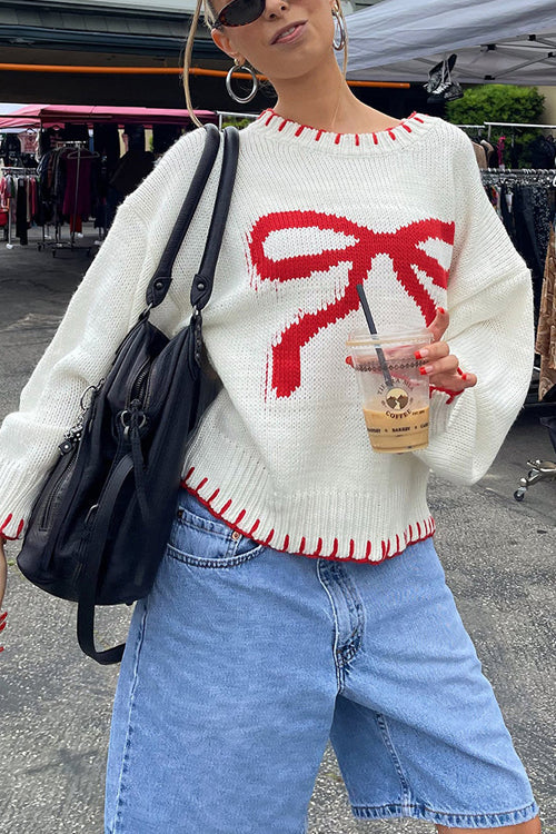 Mood The Best Bowknot Knit Sweater