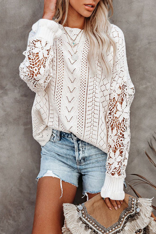 Own The Look Lace Hollow-Out Knit Sweater