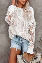 Own The Look Lace Hollow-Out Knit Sweater