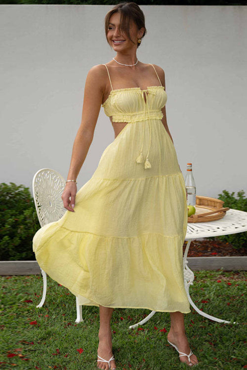 Just Hold On Cut Out Sleeveless Maxi Dress