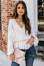Just As Lovable Embroidery Button-Up Top