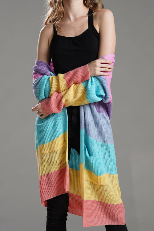 Rainbow Muse Striped Knit Cardigan