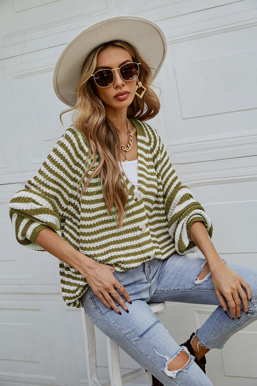 Afternoon Reverie Striped Knit Cardigan