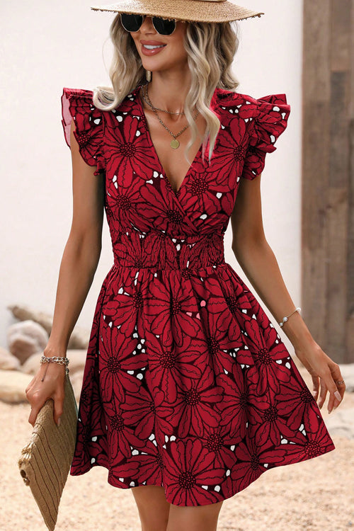 Mood Like Affection Printed Flare Mini Dress