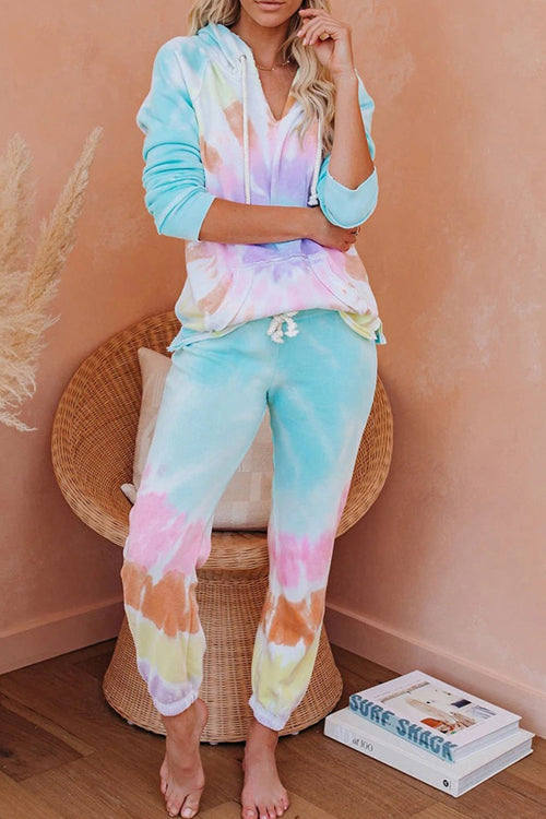 Delightful Sunrise Tie-Dye Long Sleeve Suit