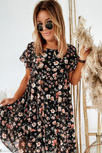 Feels Right Floral Print Short Sleeve Mini Dress