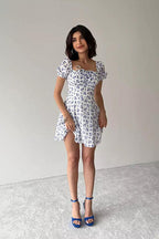 Floral Forever Puff Short Sleeve Printed Mini Dress