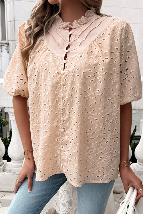 Ready For Today Lace Short Sleeve Top