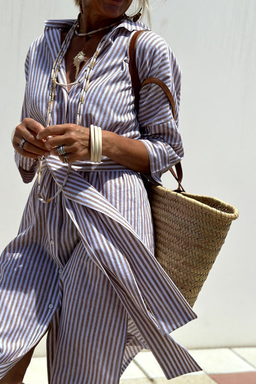 Delightful At Heart Striped Print Midi Dress