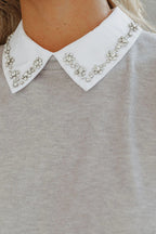 In The Spotlight Collared Knit Top