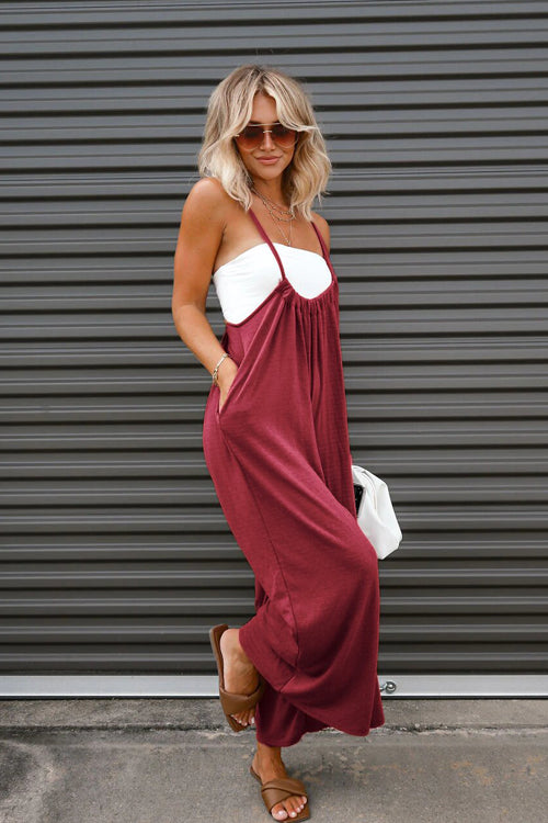 Have A Little Playful Spirit Pocketed Tie Jumpsuit