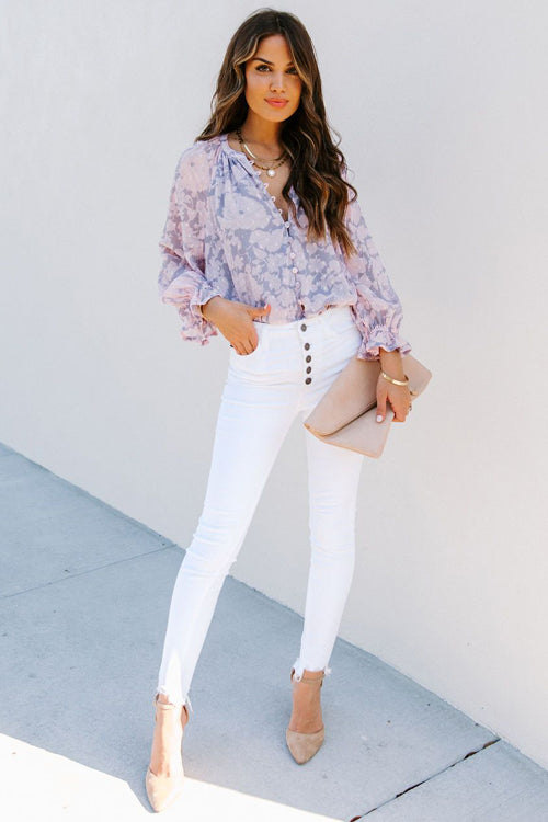 Enchanted Days Button Up Printed Top
