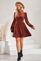 Can't Help But Affection Velvet Long Sleeve Mini Dress