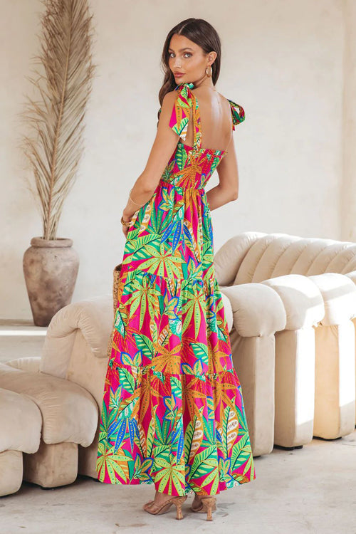 Bloom With A View Print Sleeveless Maxi Dress