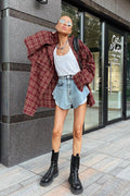 Polished Marvel Plaid Long Sleeve Top