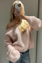 Meet Cozy Off Shoulder Knit Sweater
