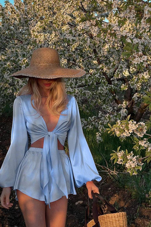 In Your Reveries Tied-Up Long Sleeve Suit
