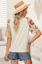 Free to Be You Crochet Boho Short Sleeve Top
