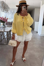 Uniquely Cozy Tie-Front Knit Cardigan Sweater