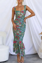 Captivating Destiny Floral Pleated Midi Dress