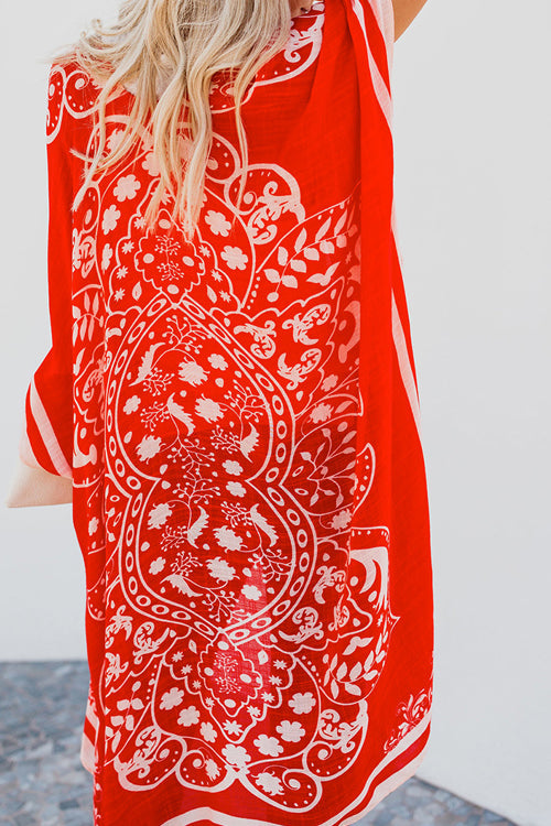 Sunlit Energy Boho Print Kimono