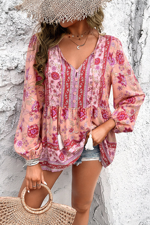 All In Boho Print Long Sleeve Top