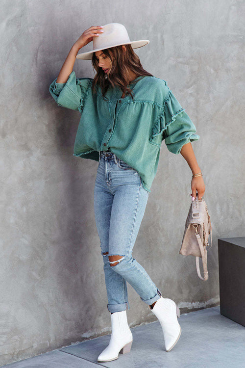 Your Finest Ruffled Rivet Shacket