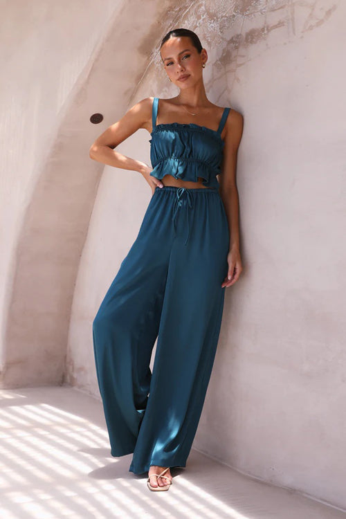 Paradise Ready Sleeveless Wide-Leg Two-Piece Set