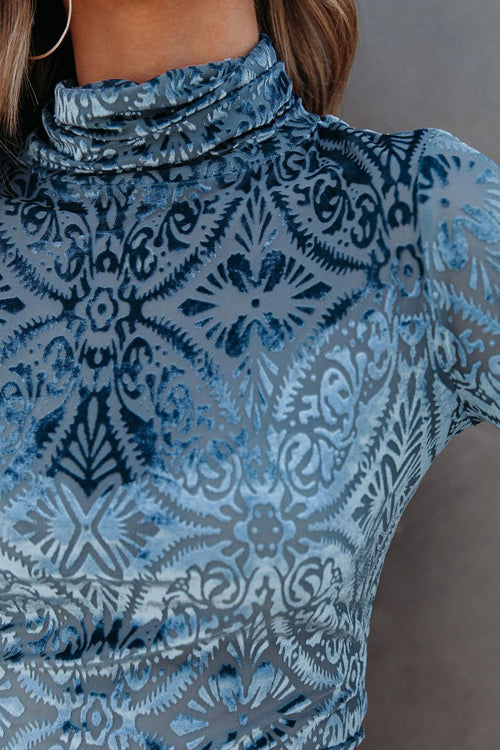 Room To Roam High Neck Velvet Top