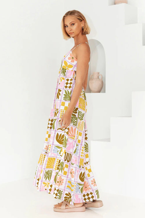 Living Is Effortless Sleeveless Printed Maxi Dress