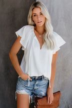 Delightful Like Me Ruffle Short Sleeve Top