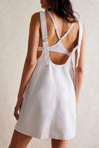 On This Delightful Day Backless Denim Mini Dress