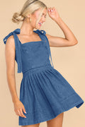 Season Of Playful Spirit Tied Up Denim Mini Dress