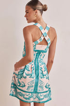 Exuberant Chicness Print Sleeveless Mini Dress