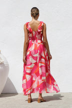 Delightful At Heart Floral Print Maxi Dress - Pink