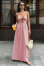 Sweeten Me Up V-Neck Striped Maxi Dress