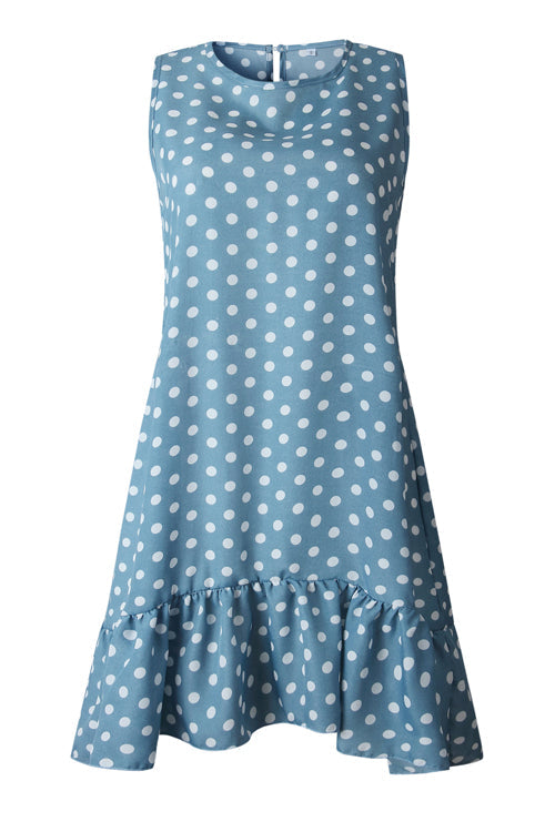 Golden Glow and Smiles Dot A-line Mini Dress